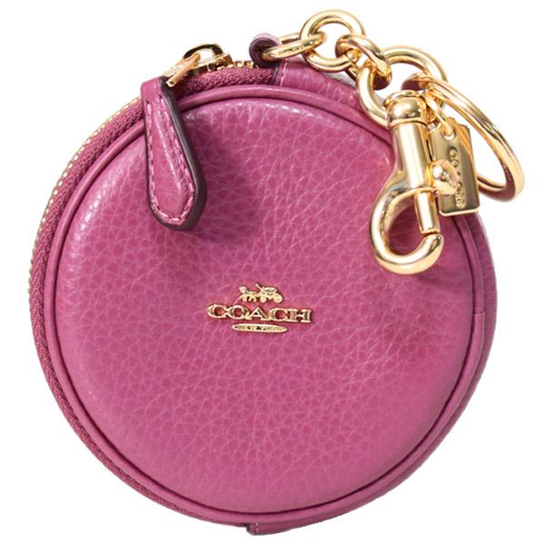 コーチ コインケース COACH ぺブルレザー サーキュラー コインポーチ 