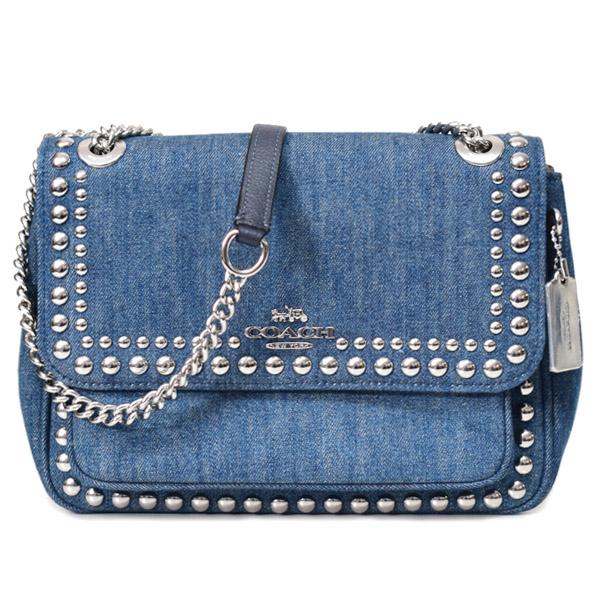 COACH（コーチ） バッグ デニム レザー スタッズ クレア チェーン 
