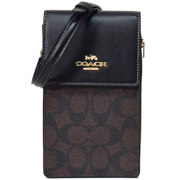COACH（コーチ） スマホショルダー コーティングキャンバス レザー 