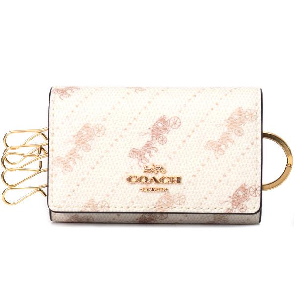 コーチ キーケース Coach コーティングキャンバス ホース アンド キャリッジ ドット 水玉 プリント 5連 リング スマートキー対応 キーケース チャーク Coach4472 Coach4472a ブランド専門店 パイクストリート 通販 Yahoo ショッピング