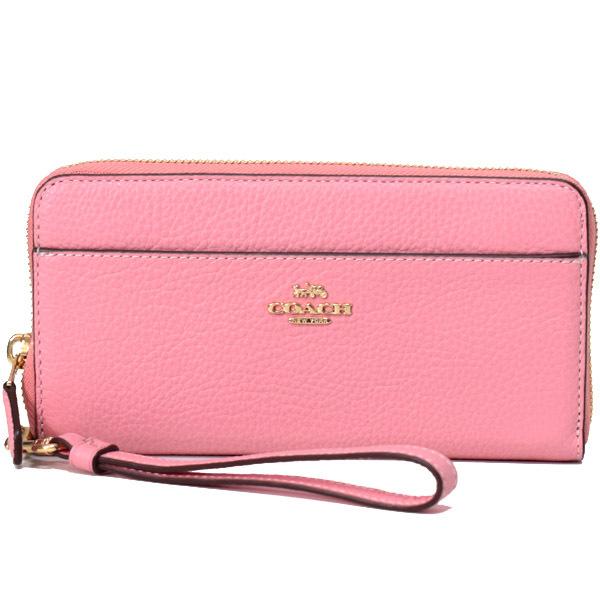 新品　COACH　限定　長財布 COACH コーチ 長財布 ペブルレザー ロゴ リストレット