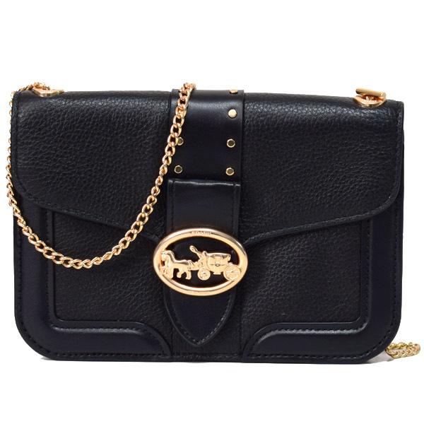 コーチ バッグ COACH ペブルレザー スムースレザー ジョージー リベット チェーン クロスボディ 斜めがけ ショルダーバッグ ブラック coach6925 コーチ バッグ COACH ペブルレザー スムースレザー ジョージー リベット チェーン クロスボディ 斜めがけ ショルダーバッグ ブラック coach6925