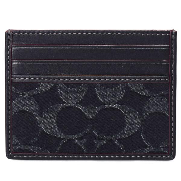 COACH コーチ カードケース デニム スムースレザー シグネチャー 