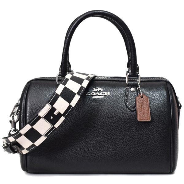 COACH コーチ バッグ PVC レザー チェッカーボード プリント ローワン 