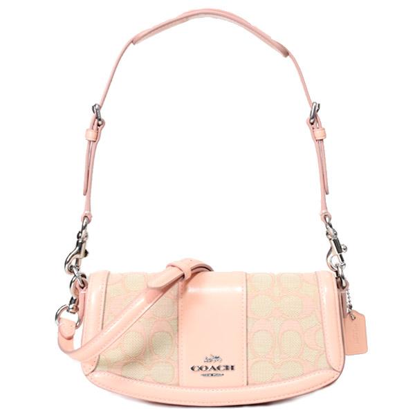 コーチ バッグ COACH ジャガード レザー シグネチャー アンドレア スモール ロゴ フラップ クロスボディ 3WAY クラッチ ショルダー ハンドバッグ フェイディドブラッシュ CT759 COACH（コーチ） バッグ ジャガード レザー シグネチャー アンドレア