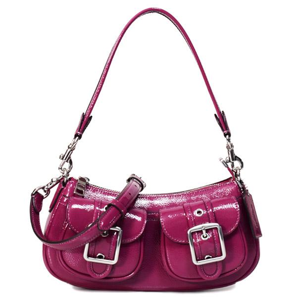 コーチ バッグ COACH パテントレザー アシュトン バゲット 2way クロスボディ 斜め掛け ショルダー ハンドバッグ ピンク CV943 COACH（コーチ） バッグ パテントレザー アシュトン バゲット 2way