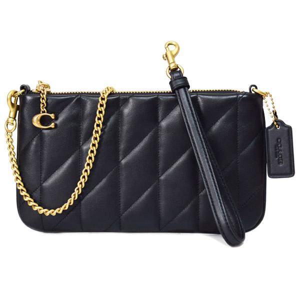 【美品】COACH コーチ チェーンバッグ　クラッチバッグ　ターンロック COACH（コーチ） バッグ レザー キルティング チェーン ピロー リスト
