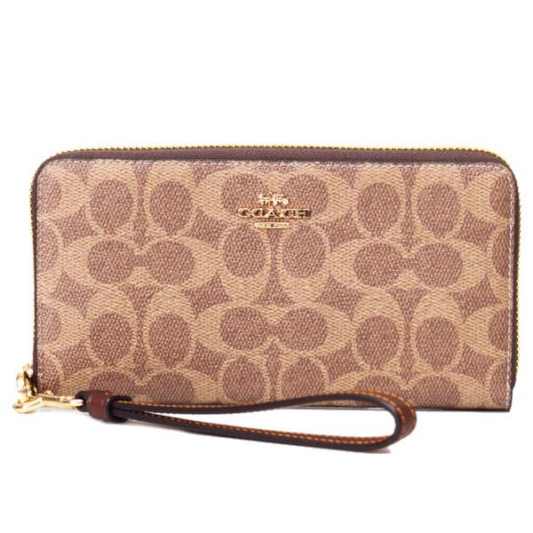 コーチ 長財布 CW778 シグネチャー ブラウン ストラップ付 COACH（コーチ） 長財布 コーティングキャンバス レザー シグネチャー