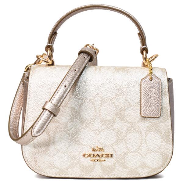 COACH コーチ バッグ PVC レザー シグネチャー メタリック