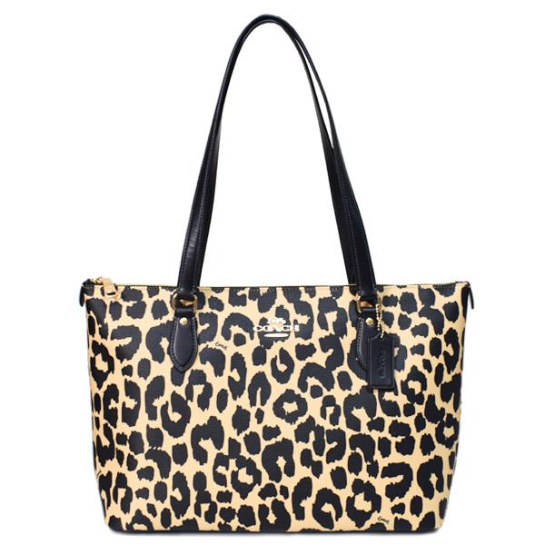 COACH コーチ バッグ レザー レオパード ヒョウ柄 ロゴ