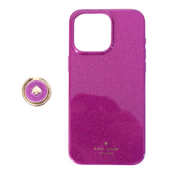 【ケイトスペード】ダークラズベリー バンカーリング付 iPhone15対応ケース kate spade NEW YORK（ケイト・スペード ニューヨーク） ケイト