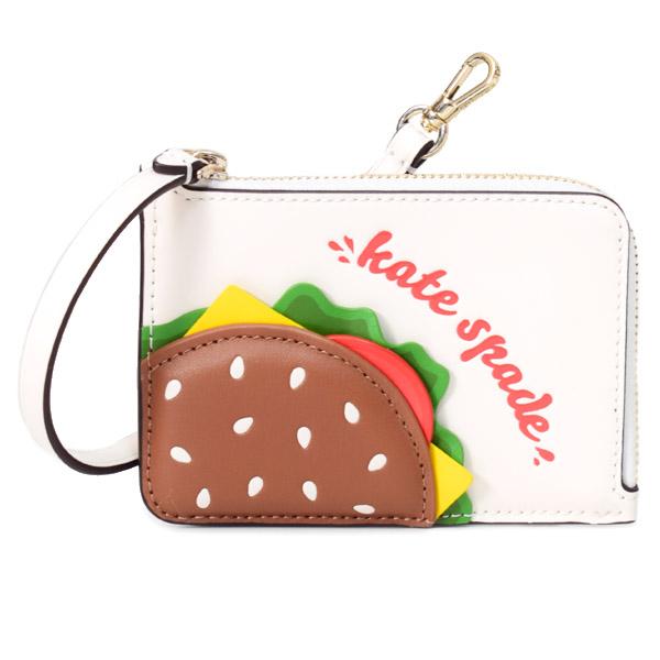 ケイトスペード カードケース katespade ハンバーガー レザー スナックバー バーガー キーリング付 スモール カードホルダー ケース リストレット 小銭入れ マルチ KK991 kate spade NEW YORK（ケイト・スペード ニューヨーク） ケイト