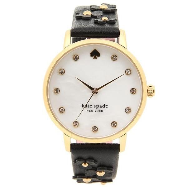 特別価格！kate spade metro flower 黒/ピンク色 KSW1514 kate spade NEW YORK ケイトスペード 時計 katespade レザー