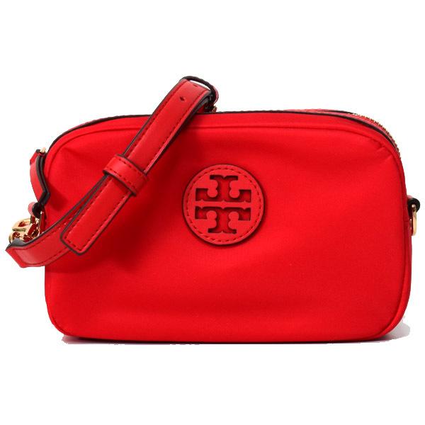 トリーバーチ バッグ TORY BURCH ナイロン ロゴ カメラ バッグ クロスボディ 斜めがけ ショルダーバッグ ブリリアントレッド  tory75087