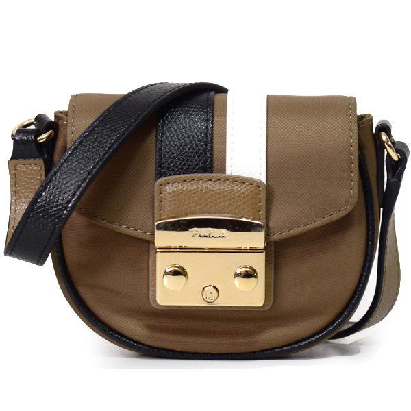 FURLA フルラ バッグ ポリエステル レザー メトロポリス ストライプ  