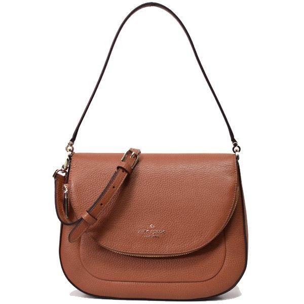 ケイトスペード バッグ katespade ぺブルレザー レイラ ロゴ ミディアム フラップ 2WAY ショルダー クロスボディ 斜め掛け ハンドバッグ ブラック WKR00330 kate spade NEW YORK（ケイト・スペード ニューヨーク） ケイト