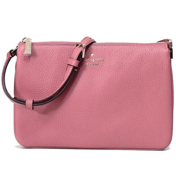 ケイトスペード バッグ katespade ぺブルレザー ロゴ トリプル ガセット クロスボディ 斜めがけ ショルダーバッグ ピンク WKR00448 kate spade NEW YORK（ケイト・スペード ニューヨーク） ケイト