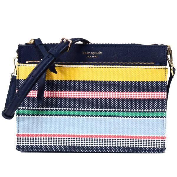 ケイトスペード バッグ katespade ファブリック サフィアーノレザー ボードウォーク ストライプ ボーダー 2WAY ショルダー クラッチバッグ マルチ WKRU5932 kate spade NEW YORK（ケイト・スペード ニューヨーク） ケイト