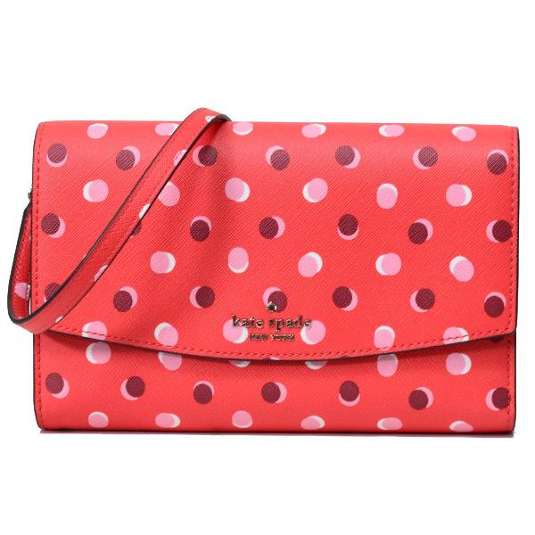 ケイトスペード バッグ katespade サフィアーノPVC ローレル ウェイ フィエスタ ドット 水玉 ウィニー クロスボディ 2WAY 斜め掛け ショルダー クラッチバッグ デジタルレッド WLR00326 kate spade NEW YORK（ケイト・スペード ニューヨーク） ケイト
