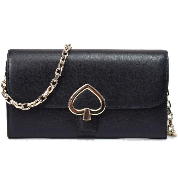ケイトスペード KATE SPADE レザークラッチバッグ フラップ 黒 ケイト