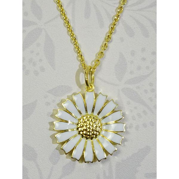 ジョージジェンセン デイジーペンダント ホワイト ゴールド 1.8cm ペタル