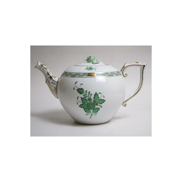 ✩ヘレンド✩アポニーグリーンティーポット ヘレンド アポニーグリーン 00608-0-09 ティーポット ローズ