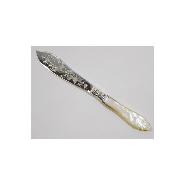 シルバーバターナイフ(19) 蔦の葉 マザーオブパール : ピナコテカ