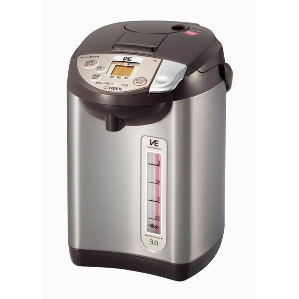 タイガー 魔法瓶 電気 ポット 3L ブラウン 蒸気レス 節電 VE 保温 とく子さん PIBA300T