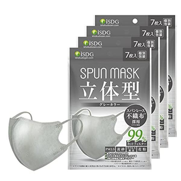ISDG 医食同源ドットコム 立体型スパンレース不織布カラーマスク SPUN MASK (スパンマスク) 個包装 7枚入り グレー 4袋セッ :20220513020758-00437:pink-store - 通販 - Yahoo!ショッピング ISDG 医食同源ドットコム 立体型スパンレース不織布カラーマスク SPUN MASK (スパンマスク) 個包装 7枚入り グレー 4袋セッ :20220513020758-00437:pink-store - 通販 - Yahoo!ショッピング