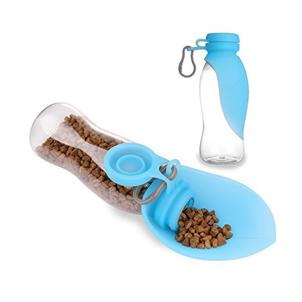 Flexzion Portable Dog Pet Food Water Dispenser Bottle 500ML/17oz - Compact