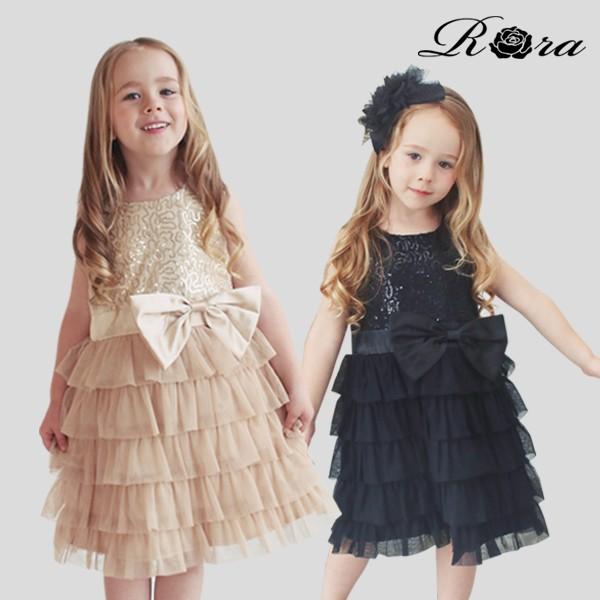 子供服 フォーマル ゴールド ブラック 黒 ドレス 上品 結婚式 パーティー 発表会 ノースリーブ Rora 通販 Yahoo ショッピング