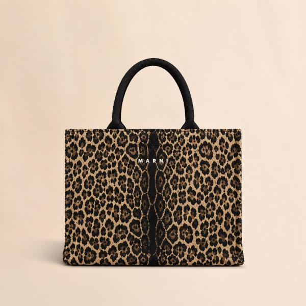 MARNI（マルニ） BASKET LARGE トートバッグ レオパード柄 ジャカード