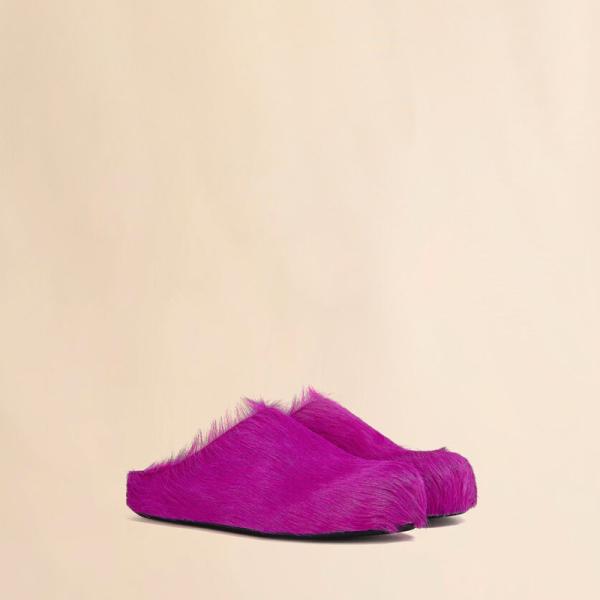 MARNI（マルニ） フューシャ ロングヘアー カーフスキン スリッポン