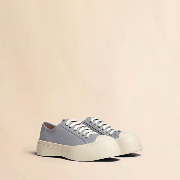 MARNI（マルニ） グレー ナッパレザー PABLOレースアップスニーカー
