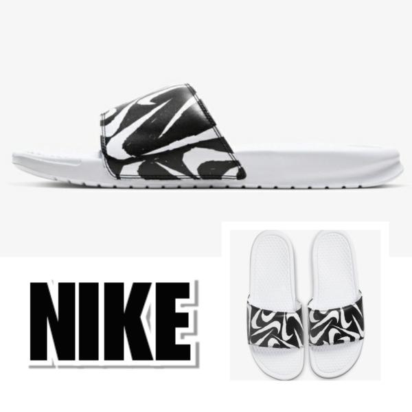 Nike ナイキ ベナッシ ロゴ スポーツサンダル 白 黒 メンズ Giodental Es