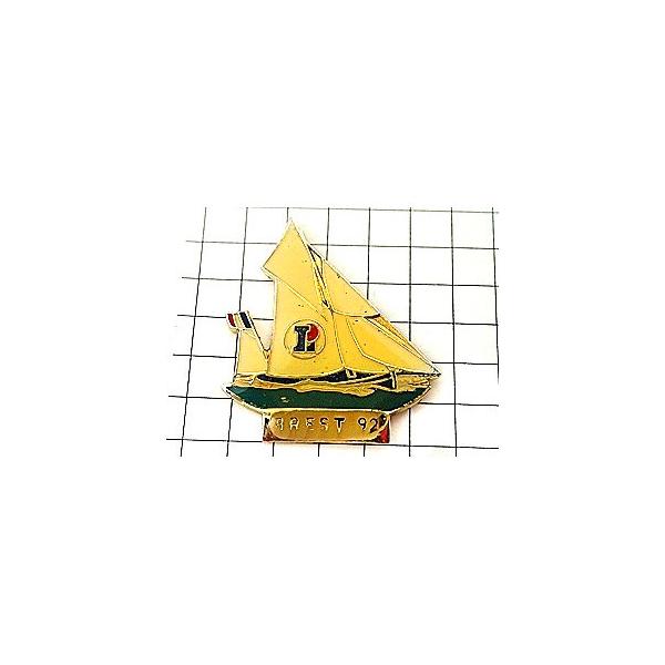ピンバッジ・帆船Ｌトリコロール国旗◆フランス限定ピンズ◆レアなヴィンテージものピンバッチ