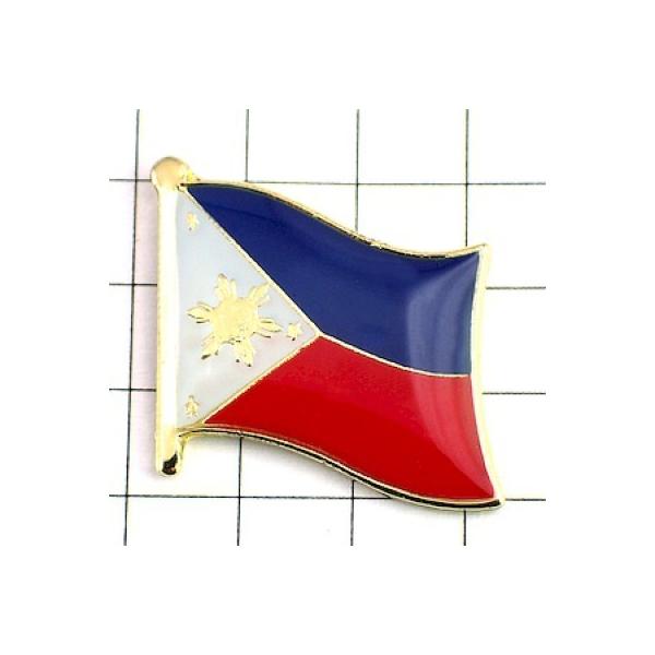 ピンバッジ◆フィリピン 国旗デラックス薄型キャッチ付き 太陽 ピンズ PHILIPPINES FLAG ピンバッチ タイタック