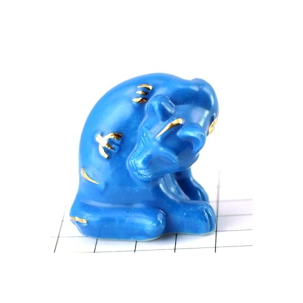 フェーブ・青いネコ身繕い猫◇フランス限定フェーヴ◇ガレットデロワ