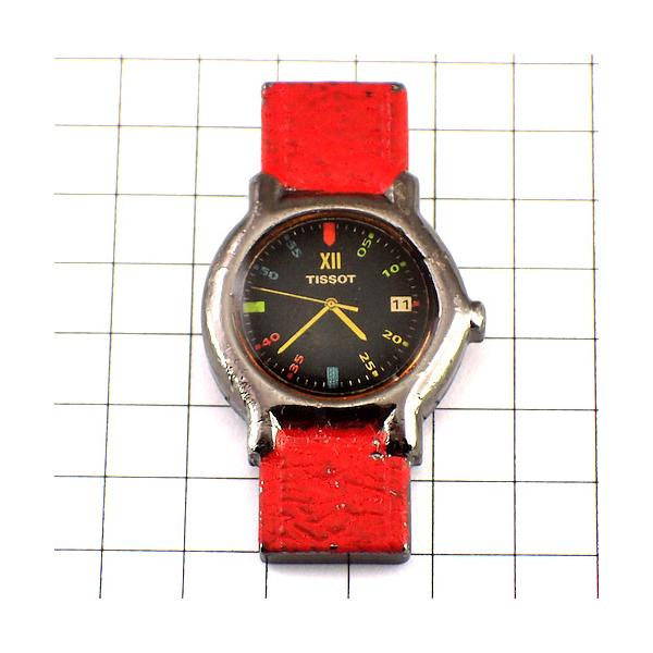 ピンバッジ・ティソーの腕時計ベルト赤 TISSOT SWISS◇フランス限定