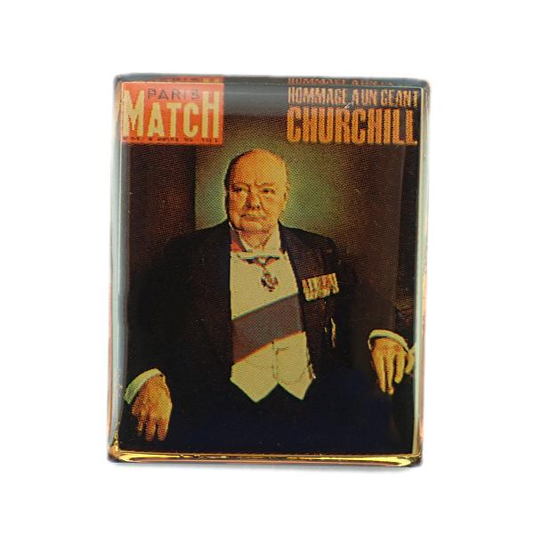 ピンバッジ・チャーチル英首相パリマッチ雑誌表紙イギリス人 WINSTON-CHURCHILL ENGLAND PARIS-MATCH◆フランス限定ピンズ