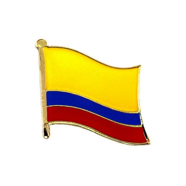 ピンバッジ◆コロンビア 国旗デラックス薄型キャッチ付き 南米 ピンズ COLOMBIA FLAG REPUBLIC-OF-COLOMBIA ピンバッチ タイタック