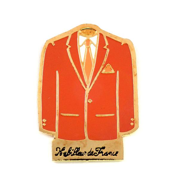 ピンバッジ・スーツ背広ネクタイ上着◇フランス限定ピンズ◇レアな