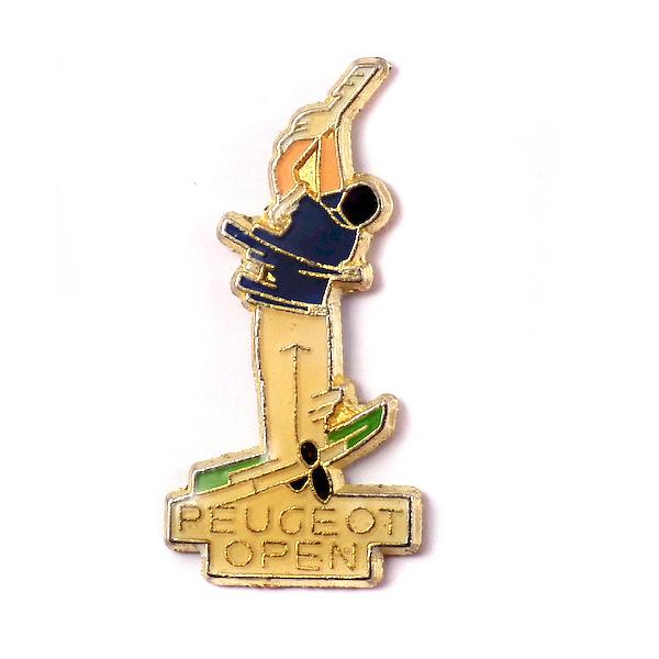 ピンバッジ・ゴルファー選手プジョーオープン車ゴルフ大会 PEUGEOT FRANCE◆フランス限定ピンズ◆レアなヴィンテージものピンバッチ