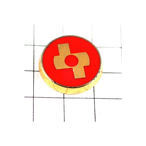 ピンバッジ・赤い丸ゴールド金色◇フランス限定ピンズ◇レアな