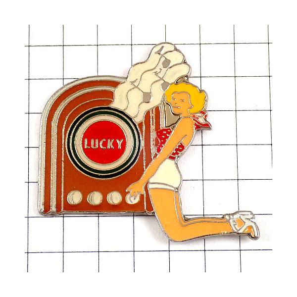 ピンバッジ・音楽ジュークボックス女の子ラッキーストライク煙草