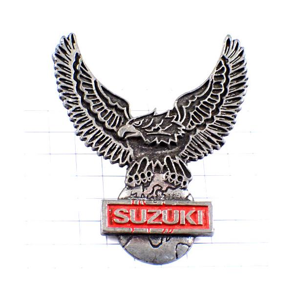 ピンバッジ・スズキ鷲イーグル地球ピューター製◇フランス限定ピンズ