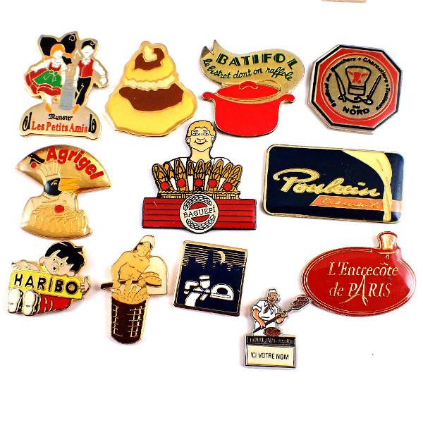 ピンバッジ・パン屋さんハリボ鍋シュークリームなど12個組◇フランス