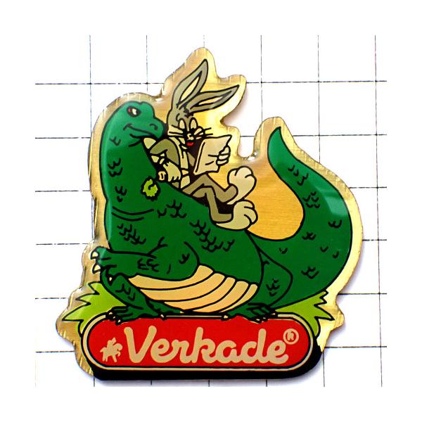 ピンバッジ・バックスバニーと緑の恐竜◇フランス限定ピンズ◇レアな