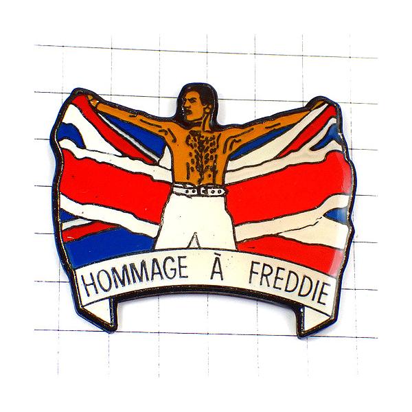 ピンバッジ・フレディーマーキュリーUK英国旗クイーン音楽イギリス