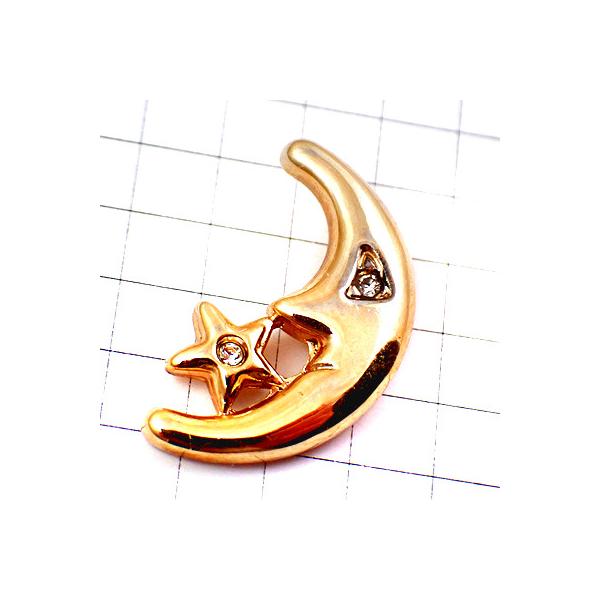 専用SUNSEA 七宝焼きピンズ 三日月・星 セット ピンバッジ・三日月と星エイボン化粧品ゴールド金色ラインストーン